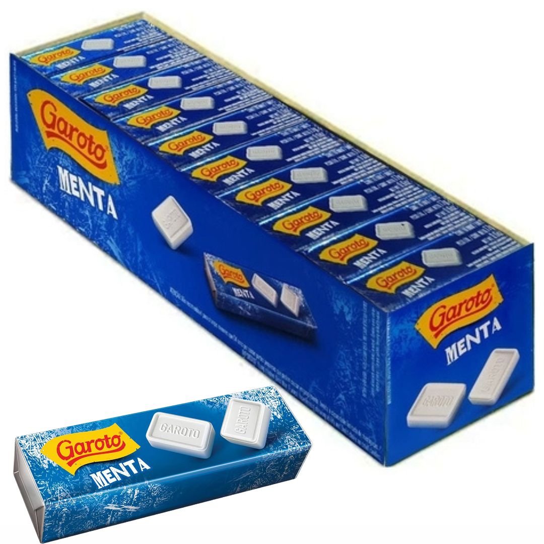 Bala Pastilha Garoto Menta Caixa 680g Com 40 Und De 17g