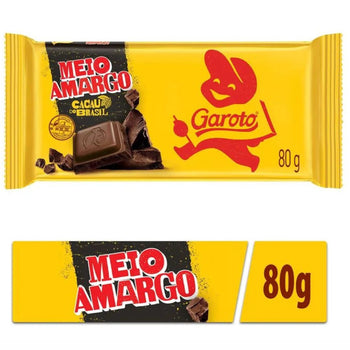 Chocolate Garoto Meio Amargo Caixa Com 16 Und de 80g
