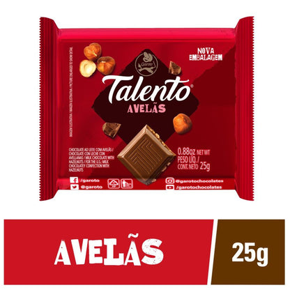 Chocolate Talento Avela Garoto Caixa Com 15 Und de 25g