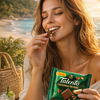 Chocolate Talento Castanha do Para Caixa Com 15 Und de 25g