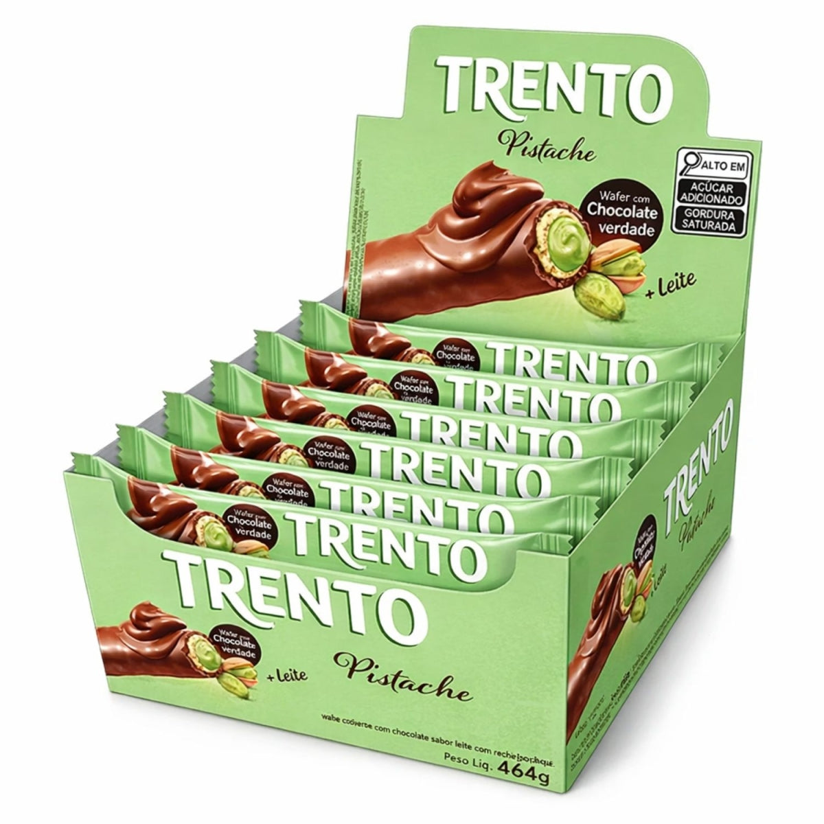 Chocolate Wafer Trento Pistache Caixa Com 16 Und De 29g