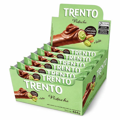 Chocolate Wafer Trento Pistache Caixa Com 16 Und De 29g