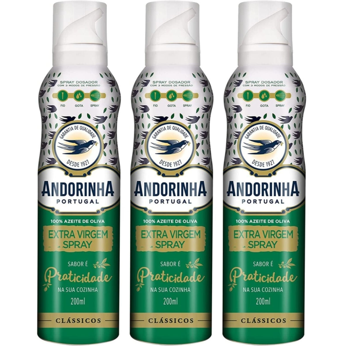 Kit 3 Azeite Andorinha Spray Extra Virgem 200ml