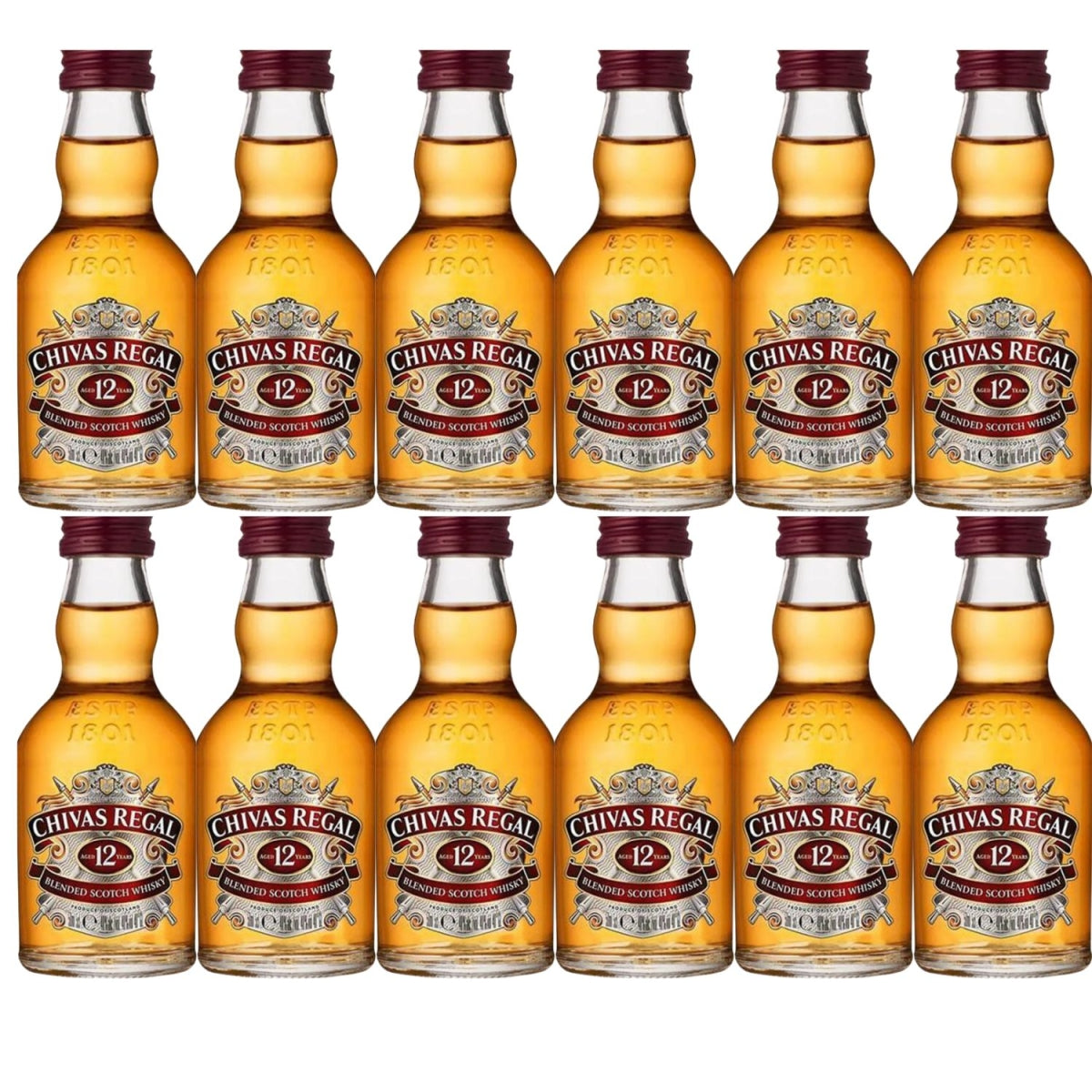 Kit 12 Miniatura Chivas Regal 12 Anos 50ml