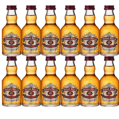 Kit 12 Miniatura Chivas Regal 12 Anos 50ml
