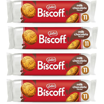 Kit 4 Biscoito Lotus Biscoff com Chocolate ao Leite 110g