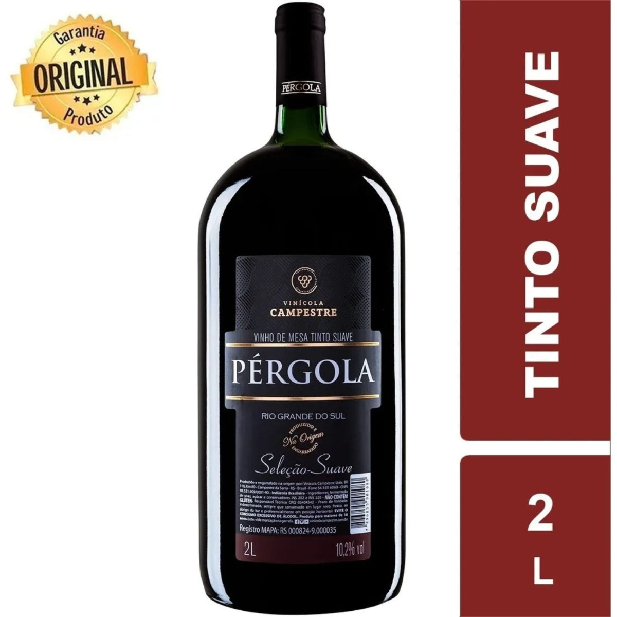 Vinho Tinto Suave Selecao Pergola 2 Litros Nacional