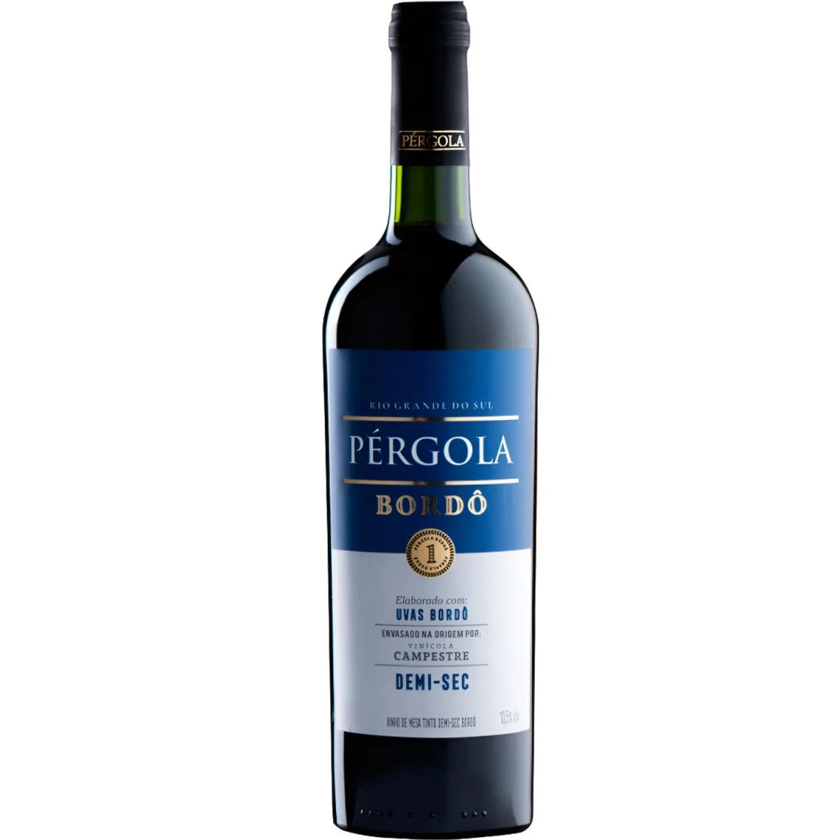 Vinho Pergola Tinto Bordo Demi Sec De Mesa Garrafa 1L