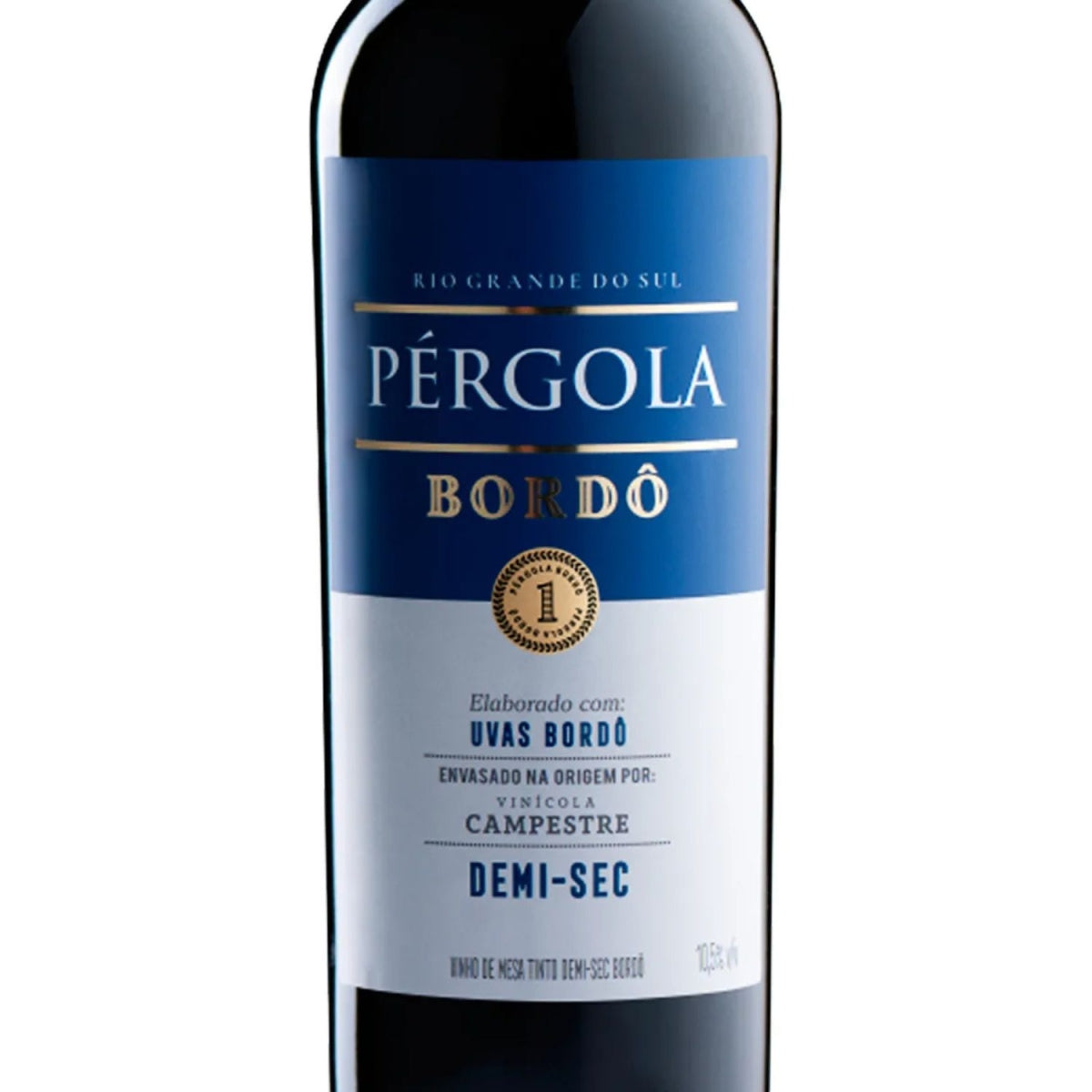 Vinho Pergola Tinto Bordo Demi Sec De Mesa Garrafa 1L