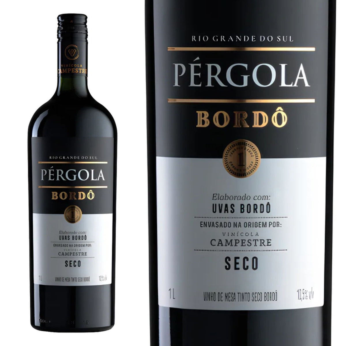 Vinho Pergola Tinto Bordo Seco De Mesa Garrafa 1 L