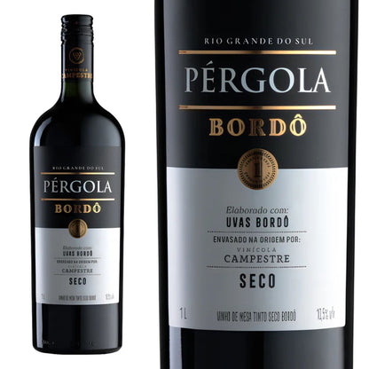 Vinho Pergola Tinto Bordo Seco De Mesa Garrafa 1 L