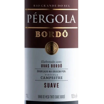 Vinho Tinto De Mesa Suave Bordo Villa Campestre Pergola 1L