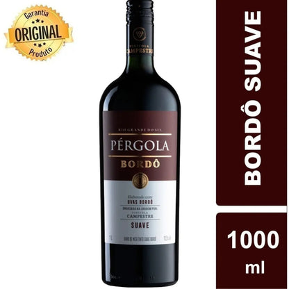 Vinho Tinto De Mesa Suave Bordo Villa Campestre Pergola 1L