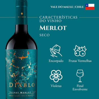 Vinho Tinto Chileno Diablo Velvet Merlot 750 ML