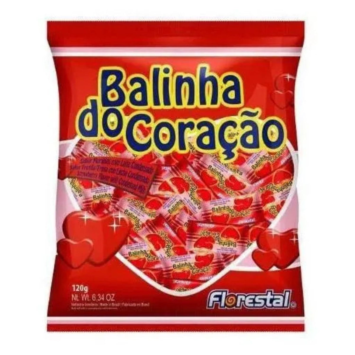 Balinha Coracão Florestal Morango 32 Unidades De 108G