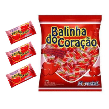 Balinha Coracão Florestal Morango 32 Unidades De 108G
