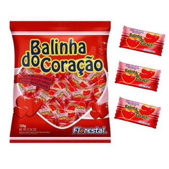 Balinha Coracão Florestal Morango 32 Unidades De 108G