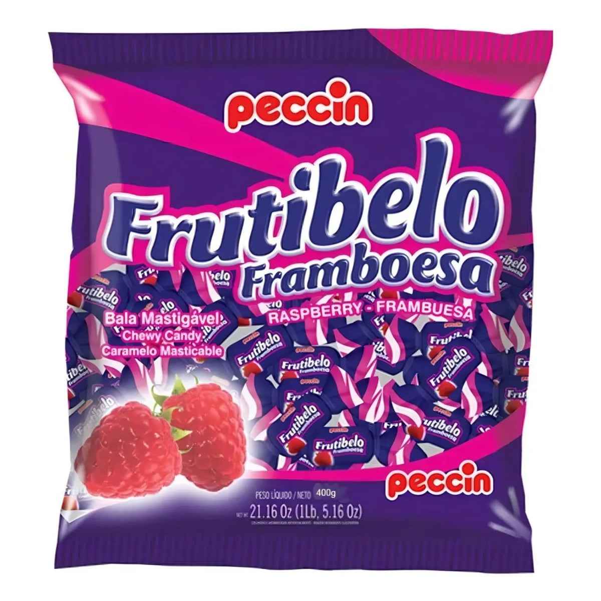 Bala Frutibelo Sabor Framboesa Peccin  Pacote 400gr