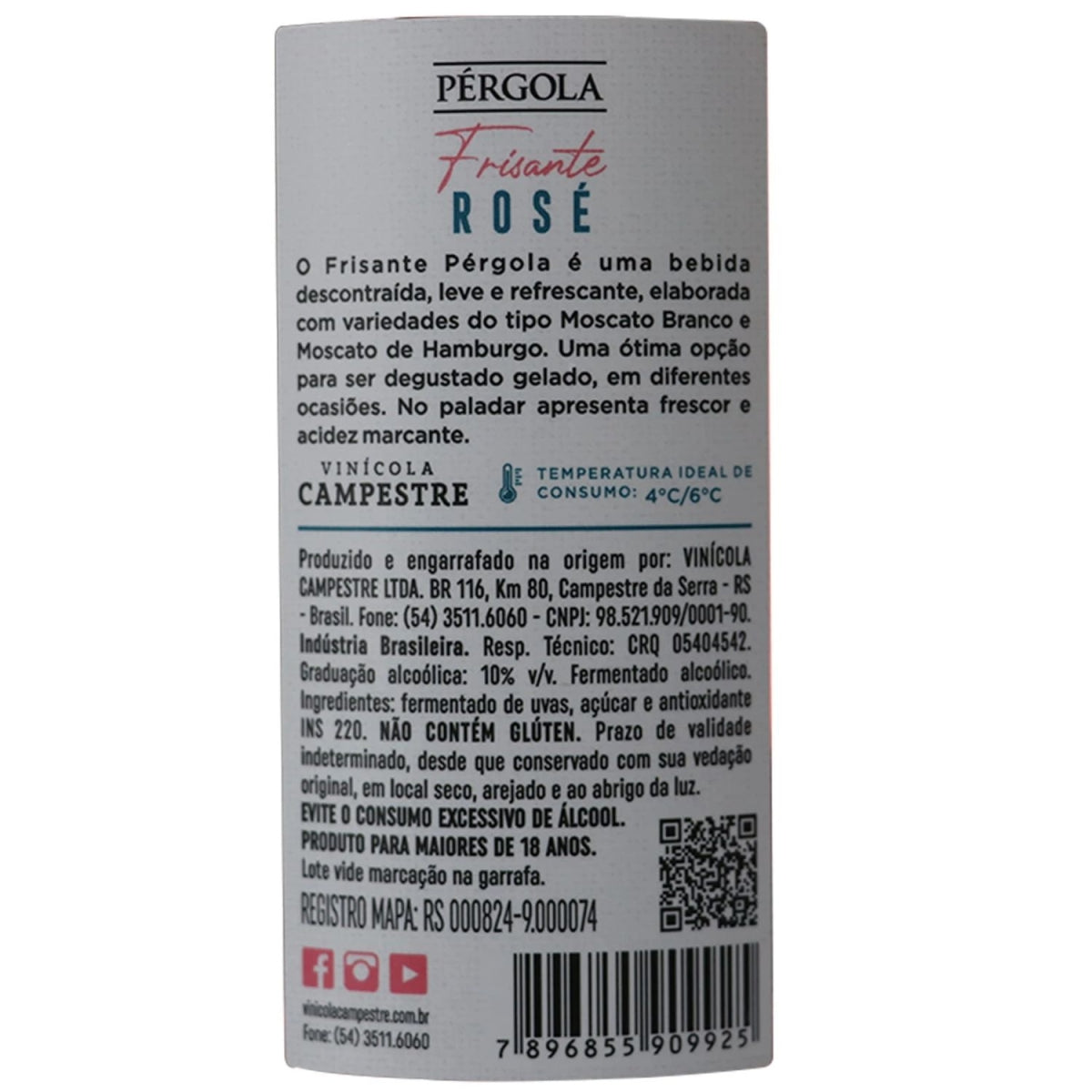 Vinho Pergola Frisante Demi Sec Rose 375mL