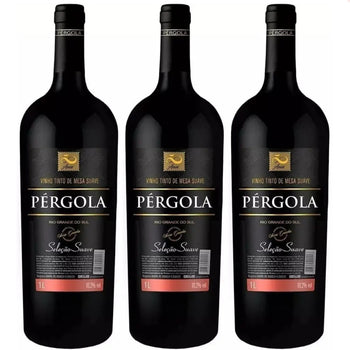Kit 3 Vinho Tinto Suave Selecao Pergola 1litro