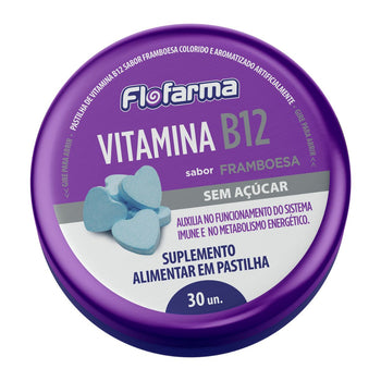 Suplemento Flofarma Vitamina B12 Framboesa 36g Pack C/6 Und