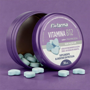 Suplemento Flofarma Vitamina B12 Framboesa 36g Pack C/6 Und