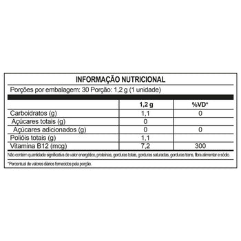 Suplemento Flofarma Vitamina B12 Framboesa 36g Pack C/6 Und