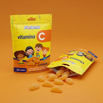 Suplemento Pastilha De Goma Vitamina C Kids Laranja 45g