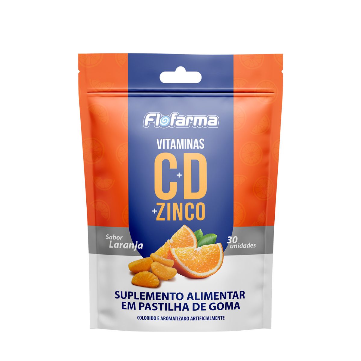 Suplemento Alimentar Vitamina C, D e Zinco Flofarma 30 Und