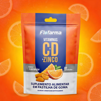 Suplemento Alimentar Vitamina C, D e Zinco Flofarma 30 Und