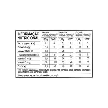 Suplemento Alimentar Vitamina C, D e Zinco Flofarma 30 Und