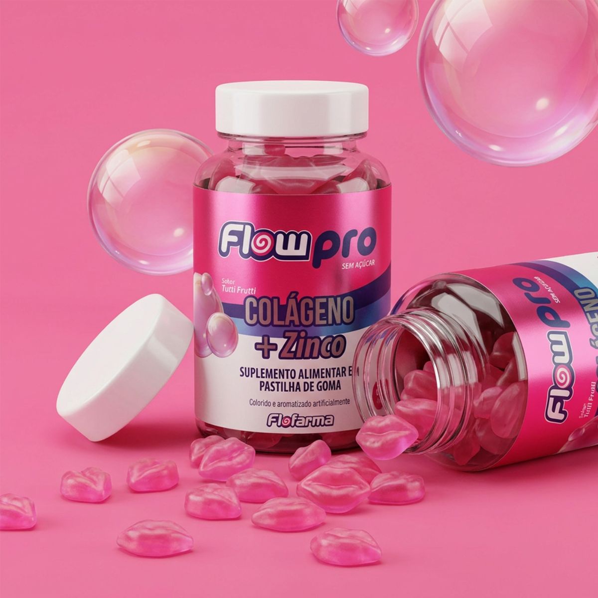 Suplemento Alimentar Flofarma Colageno e Zinco 60und
