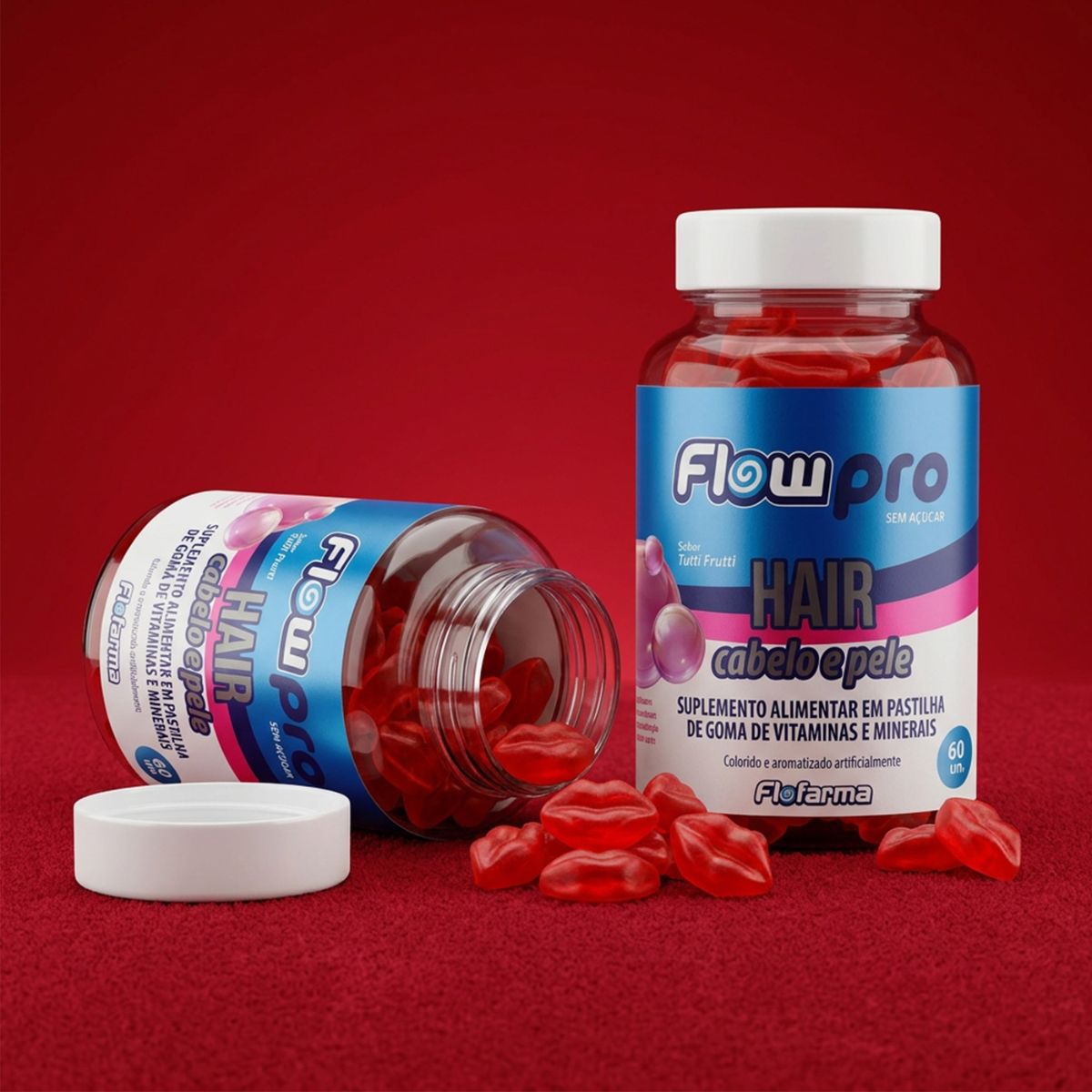 Suplemento Flofarma Pectna Cabelo,Pele e Unha S/Acucar 60und