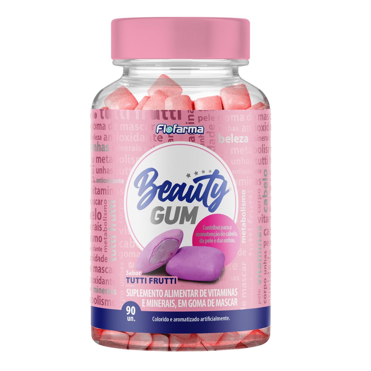 Suplemento Flofarma Beauty Gum Vitaminas e Minerais 90 Und