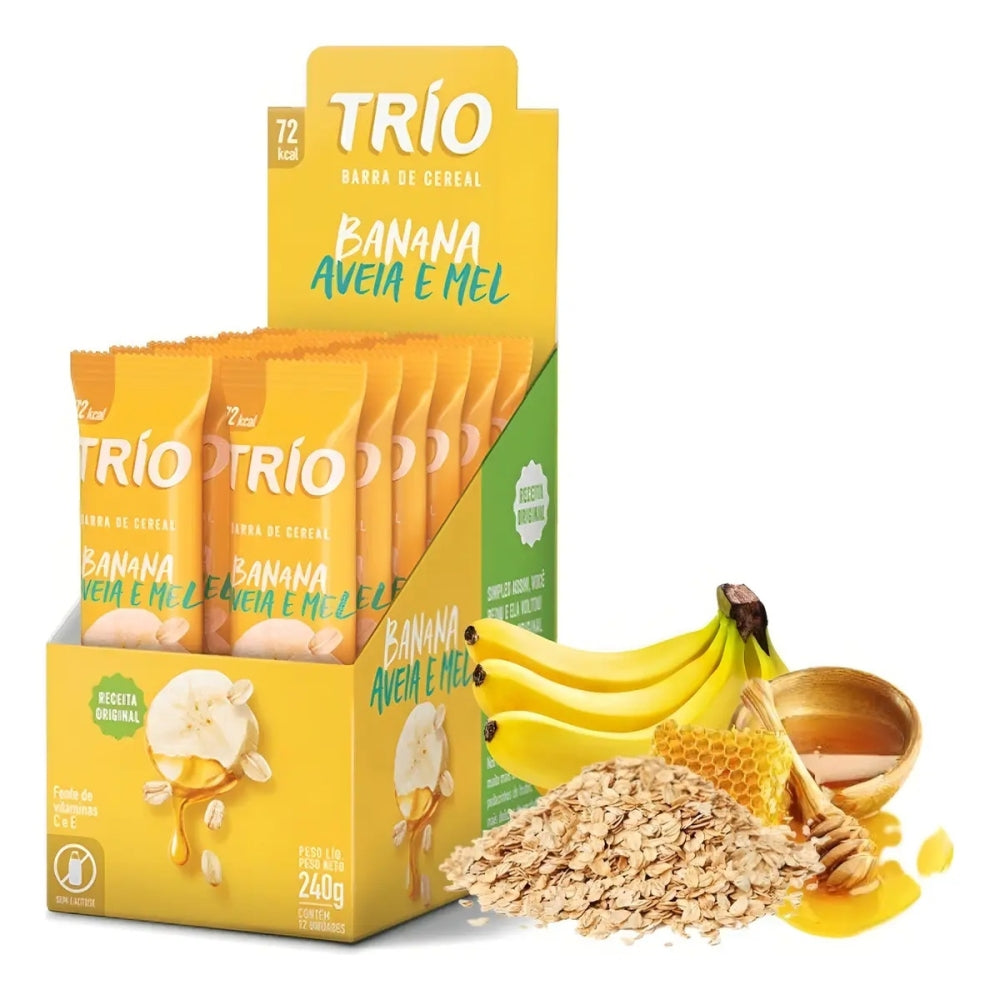 Barrinha De Cereais Sabor Banana Aveia E Mel Caixa Com 12un