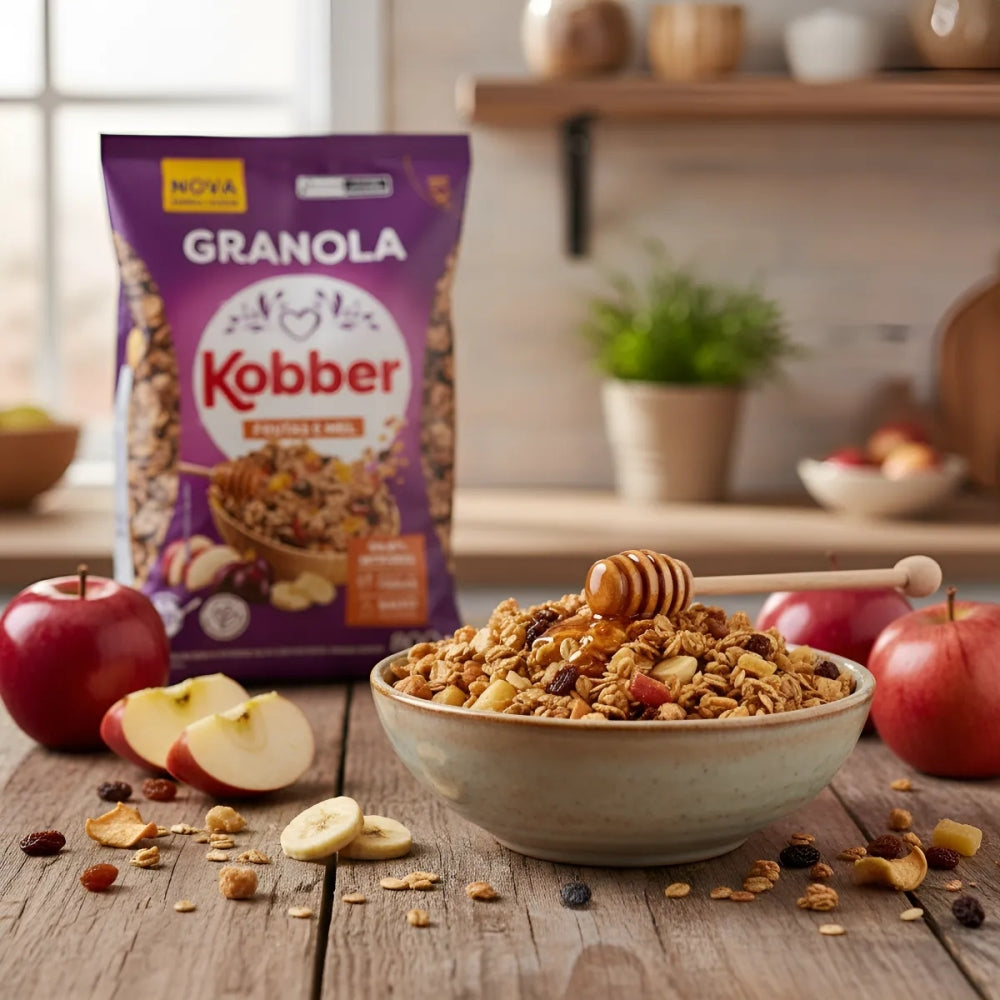 Granola De Cereais Frutas E Mel 800gr Kobber