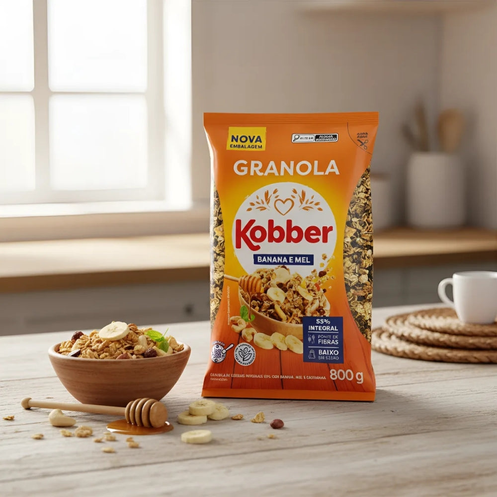 Granola Kobber Banana e Mel 800g
