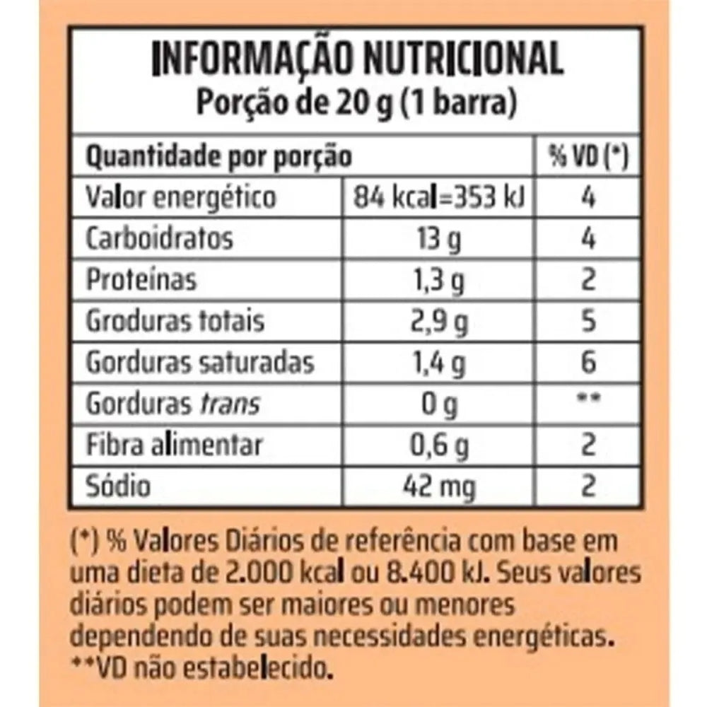Barrinha De Cereais Sabor Banana Aveia E Mel Caixa Com 12un