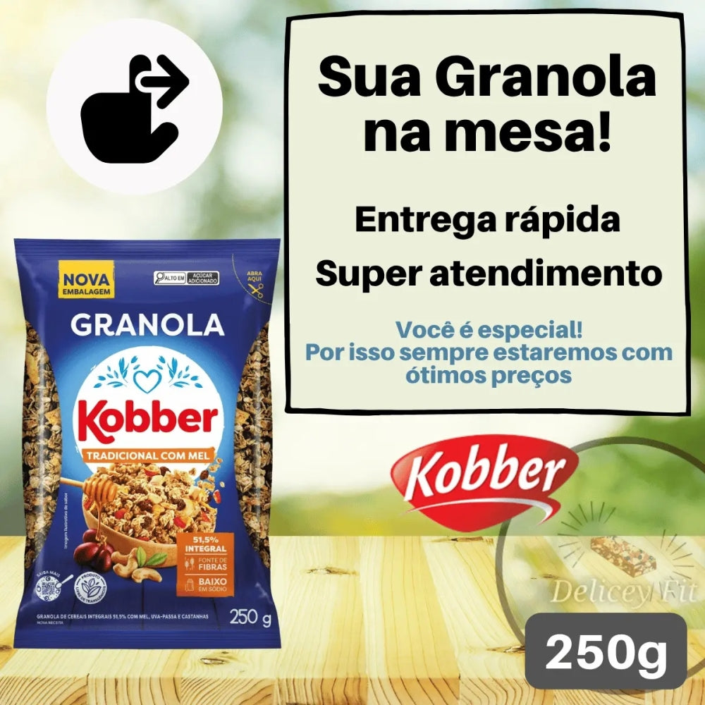 Granola Cereal Integral Kobber 250g Tradicional Mel Fibras