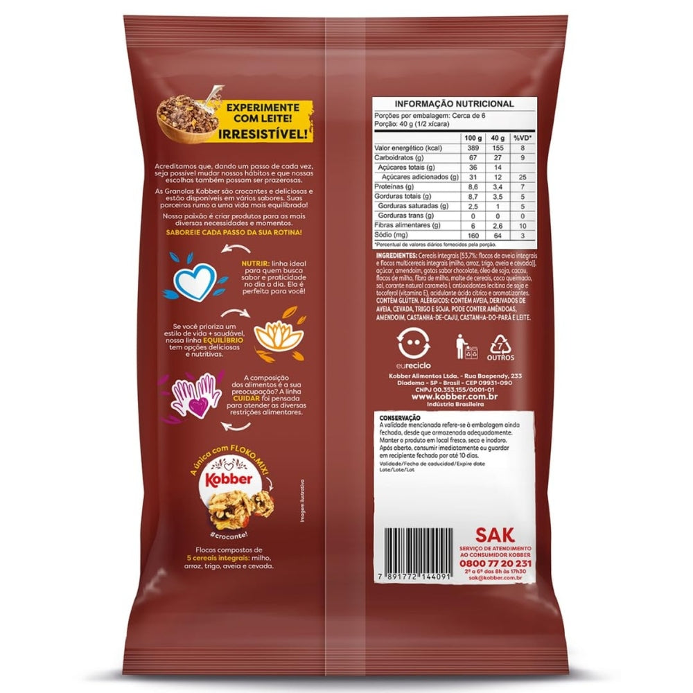 Granola Chocolate e Amendoim Kobber 250g