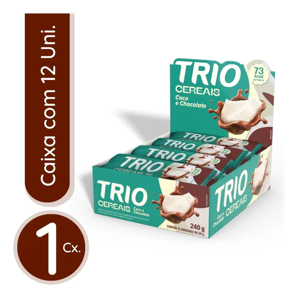 Barra de Cereal Trio Coco e Chocolate 20g Caixa 12 Un