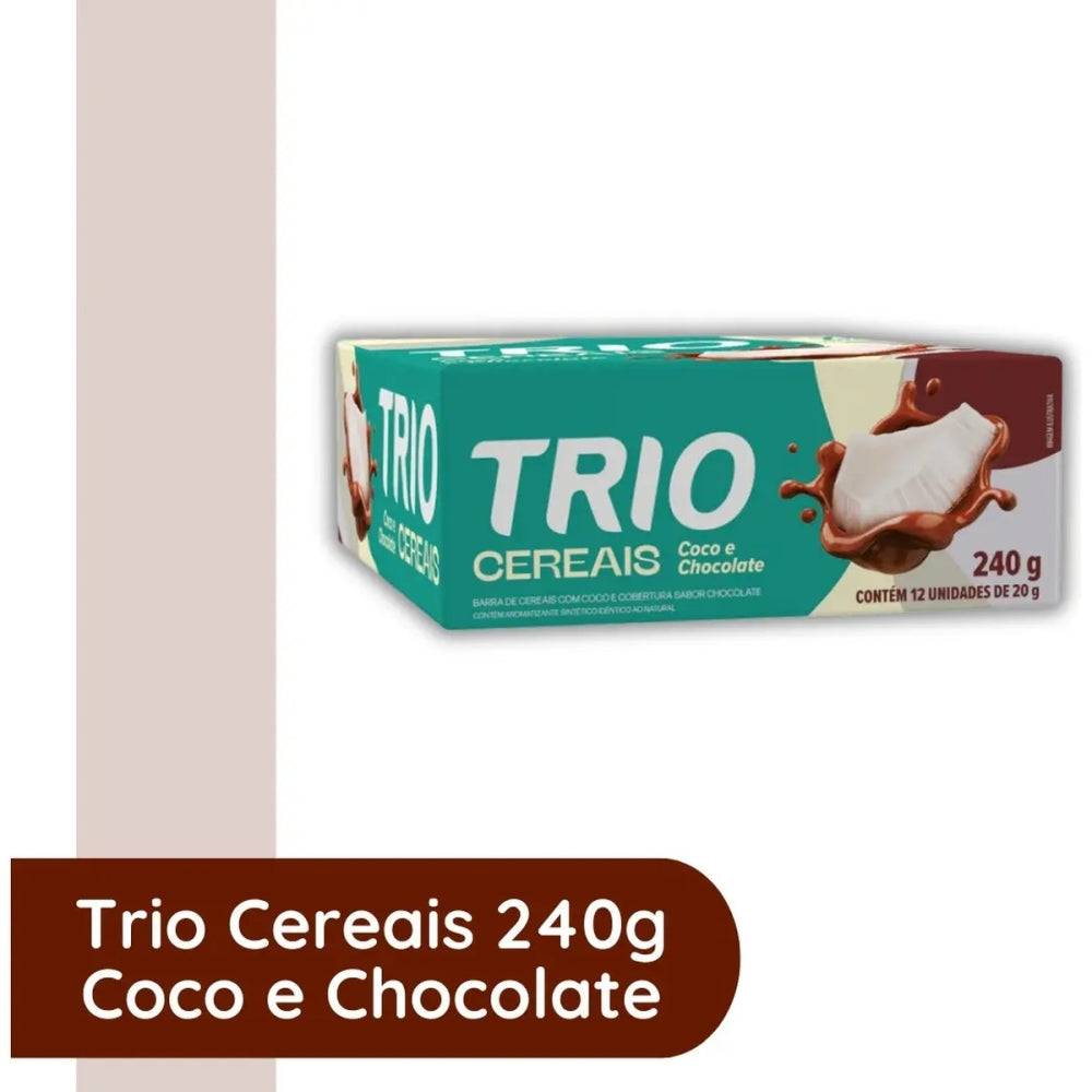 Barra de Cereal Trio Coco e Chocolate 20g Caixa 12 Un
