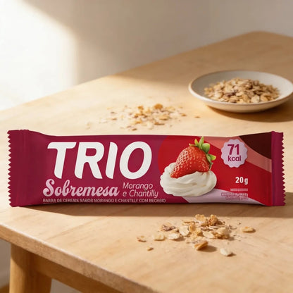 Barra Trio Sobremesa Morango e Chantilly 20g Cx12