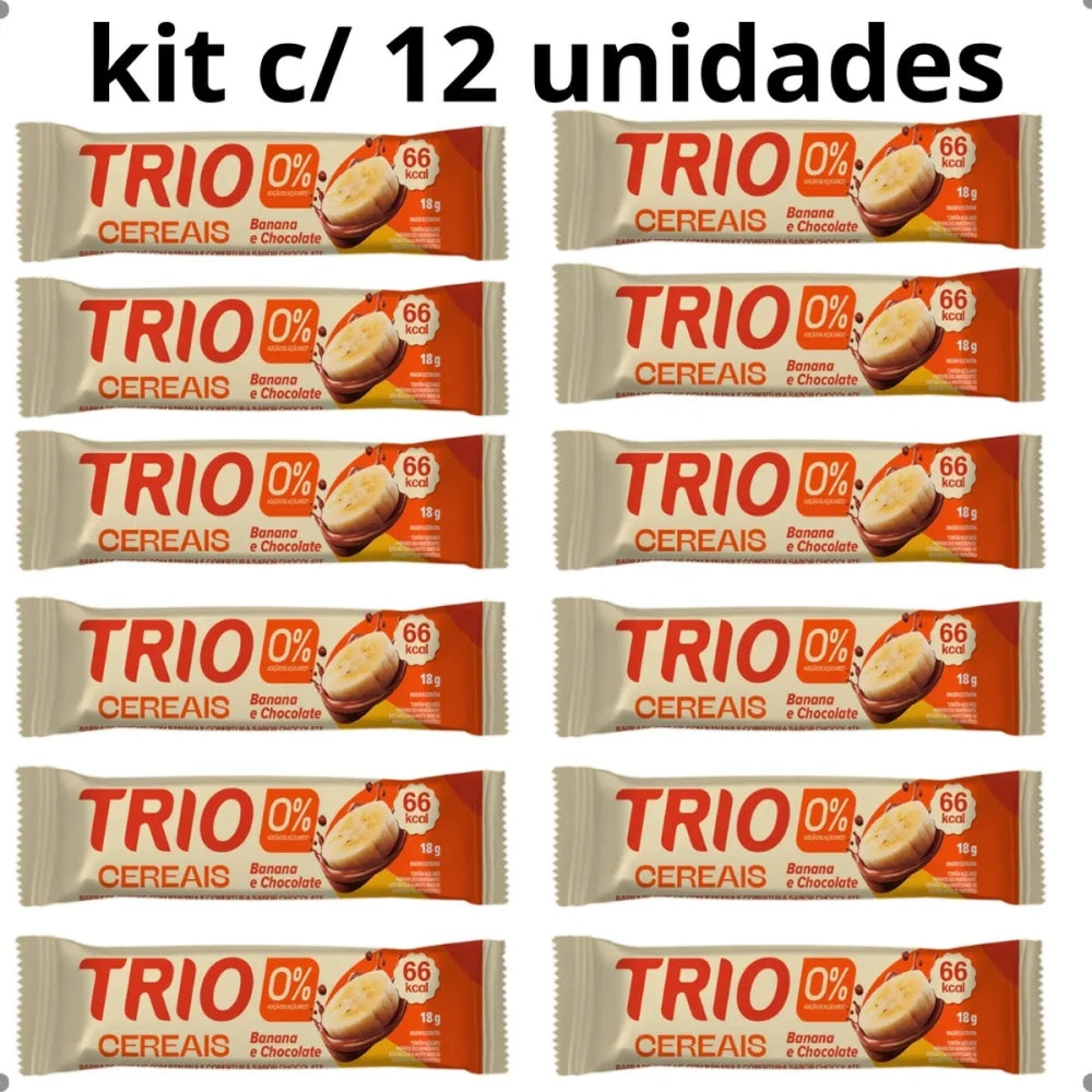 Barra Trio Zero Banana e Chocolate 18g Caixa 12