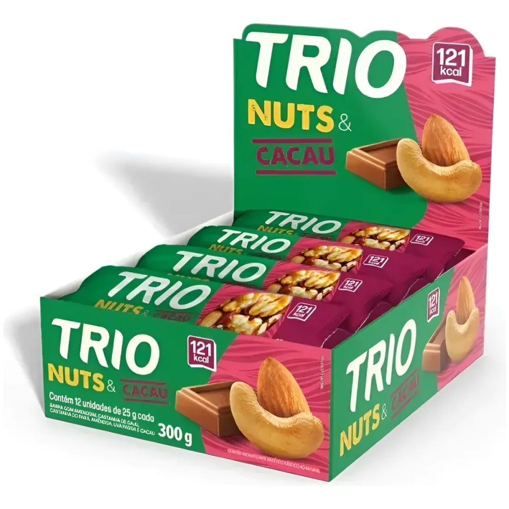 Barra De Cereal Trio Nuts E Cacau 25g - Caixa C/12 Uni.
