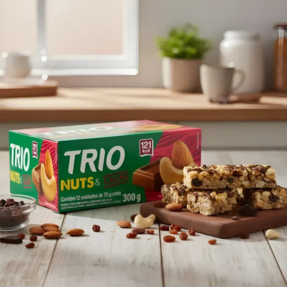 Barra De Cereal Trio Nuts E Cacau 25g - Caixa C/12 Uni.