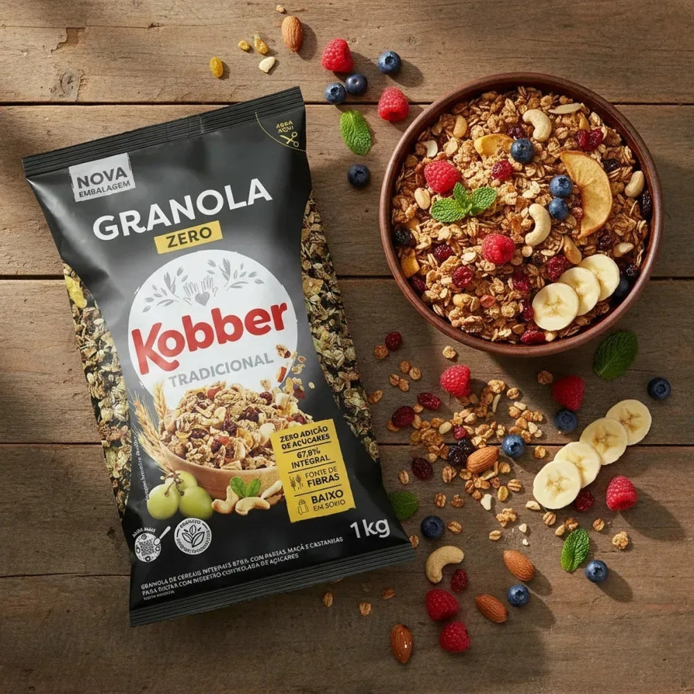 Granola Tradicional Zero Acucar 1kg Kobber