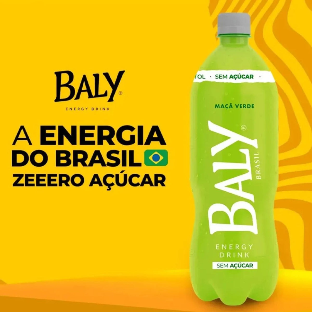 Energetico Baly Energy Drink Maca Verde Sem Acucar 1L