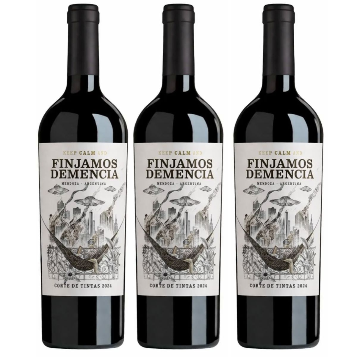 KIT 3 Vinho Tinto Finjamos Demencia Corte De Tintas 750ml