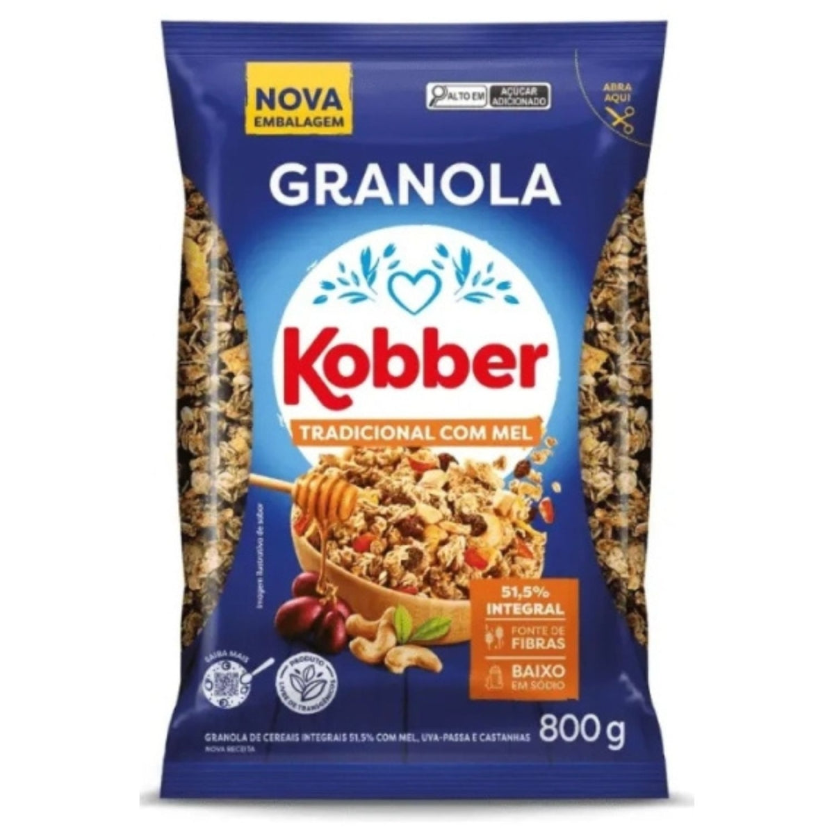 Granola Tradicional com Mel 800g Kobber